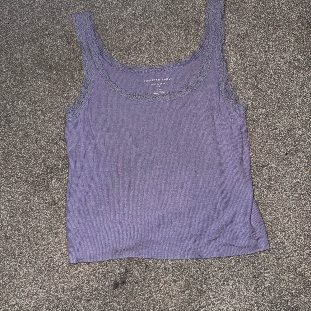 American Eagle Outfitters Lavender Lace Tank Top